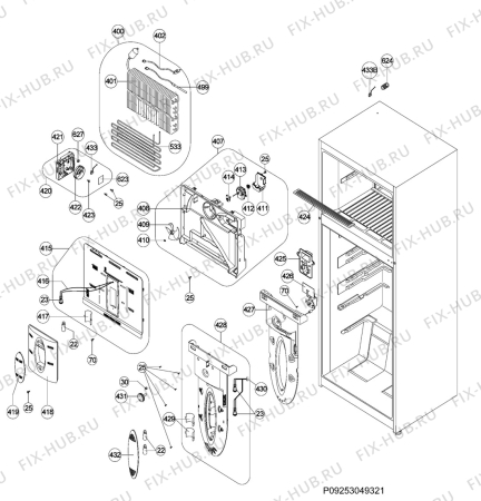 Взрыв-схема холодильника Aeg Electrolux S54800DNW0 - Схема узла Section 2